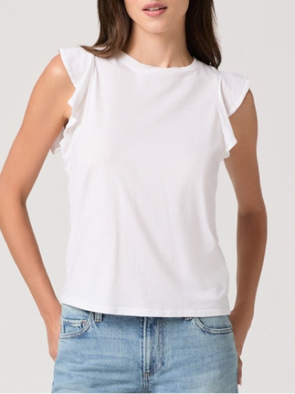 PAIGE Alaria White Ruffle Sleeve Women's Top SZ L